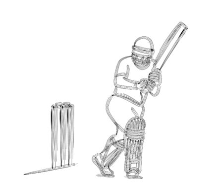 Concept of Batsman Playing Cricket  - championshipのイラスト素材