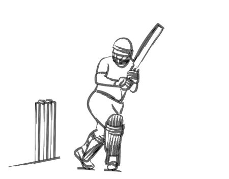 Concept of Batsman Playing Cricketのイラスト素材