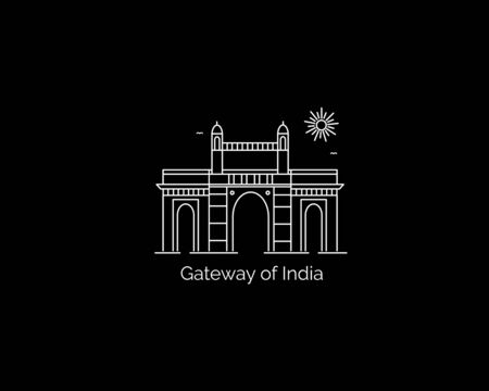 India Gate at New Delhi. 1920s triumphal arch and war memorial.のイラスト素材