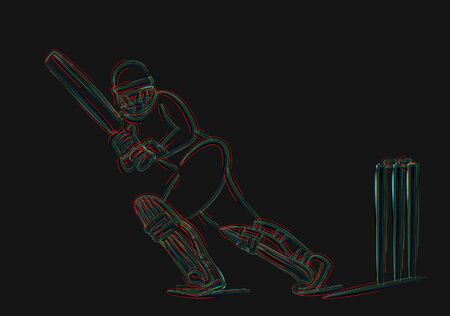 Concept of Batsman Playing Cricketのイラスト素材