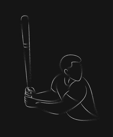 Baseball player, hitter swinging with bat, abstract isolatedのイラスト素材