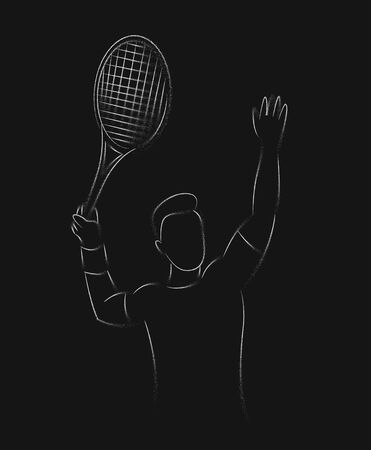 Modern Passionate Badminton Player In Action Logoのイラスト素材