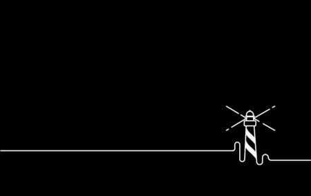 Lighthouse tower on the rocks, hand drawn engraving sketch vector nautical Lighthouse illustration.のイラスト素材