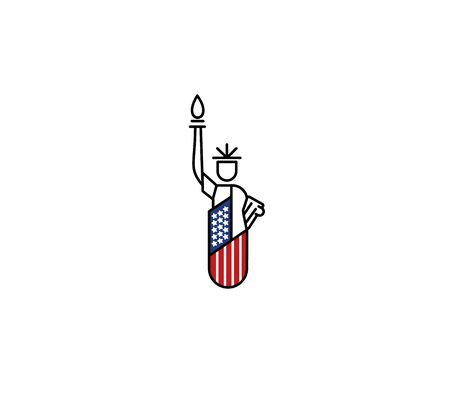 Statue of Liberty Landmark US   Patriotic America vector illustrationのイラスト素材