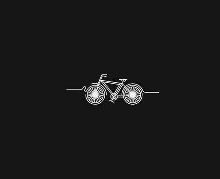 Modern Cycling Flat Line Art drawing, Vector Illustration.のイラスト素材