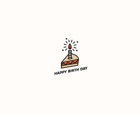 Birthday cake icon vector illustration. Happy birthday. Cake for birthday celebration with candles.のイラスト素材