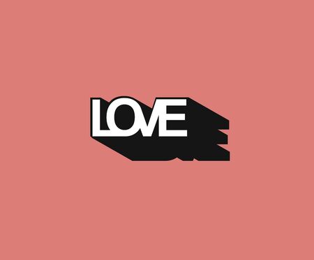 Love Calligraphic 3d Style Text Vector illustration Design.のイラスト素材
