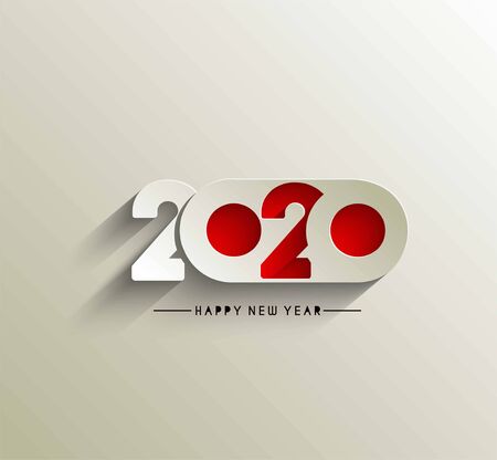 Happy New Year 2020 Text Typography Design Pattern, Vector illustration.
