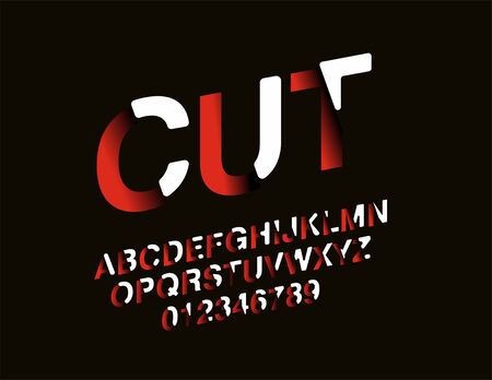 Stylized Modern Cut Abstract Font Set of Alphabet Vector Text Design.のイラスト素材