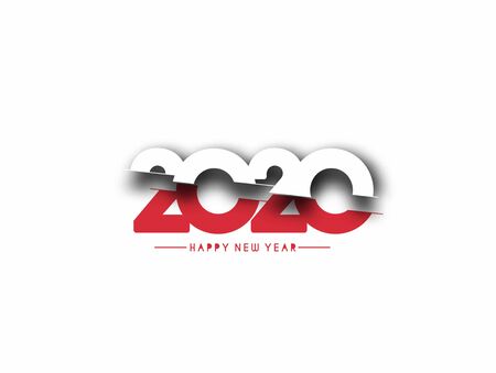 Happy New Year 2020 Text Typography Design Pattern, Vector illustration.