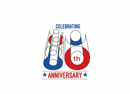 80th Years Anniversary Celebration Design on white