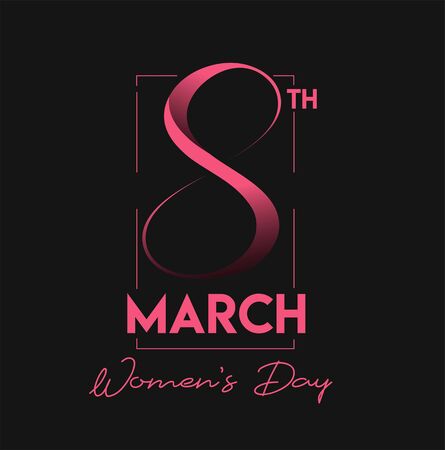 8 march Happy Women's Day Typography Textのイラスト素材