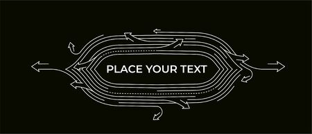 Flat linear promotion geometric shapes banner, scroll,  sticker, badge, price tag, poster.のイラスト素材