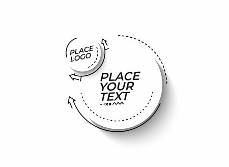 Flat linear promotion geometric shapes banner, scroll,  sticker, badge, price tag, poster.のイラスト素材