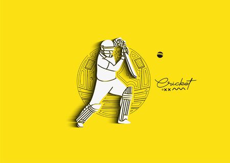 Cricket banner batsman championship background. Use for cover, poster, template, brochure, decorated, flyer, banner.のイラスト素材