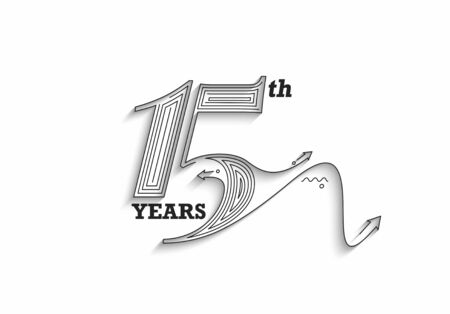 15th Years Anniversary Celebration Vector Design.のイラスト素材
