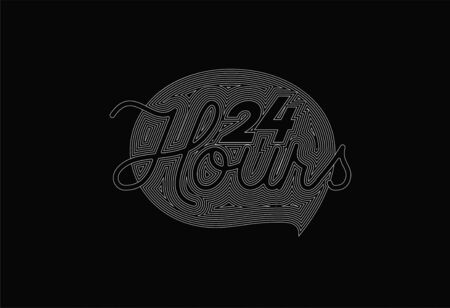 24 Monday Calligraphic 3d Style Text shopping poster vector illustration Design.