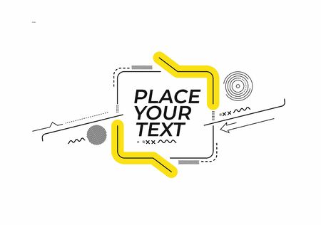 Flat linear promotion banner, scroll,  sticker, badge, price tag, poster design.のイラスト素材