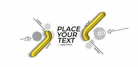 Flat linear promotion banner, scroll,  sticker, badge, price tag, poster design.のイラスト素材