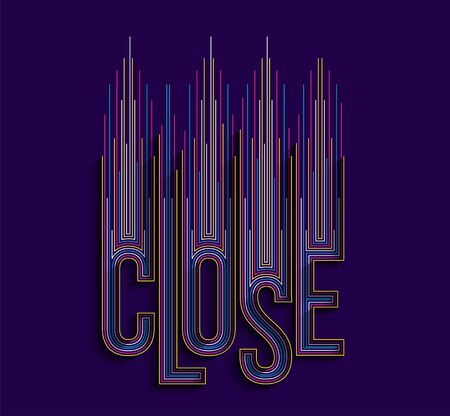 Close Calligraphic line art Text shopping poster vector illustration Design.のイラスト素材