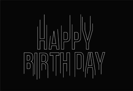 Happy Birthday text made of handwriting vector design element.のイラスト素材