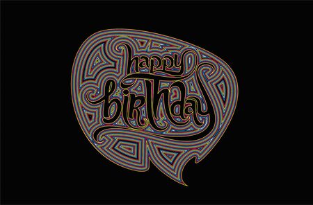 Happy Birthday typography vector design for greeting cards and poster, design template for birthday celebrationのイラスト素材