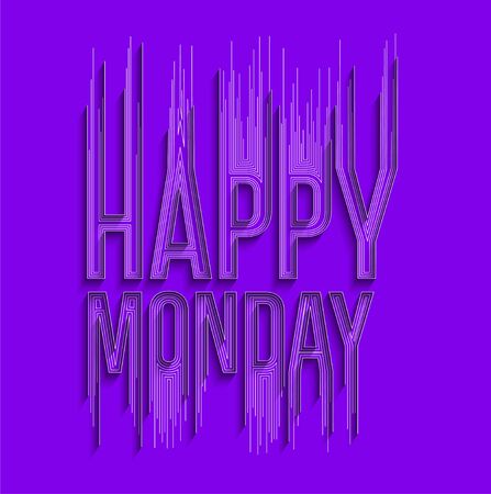 Happy Monday Calligraphic Style Text shopping poster vector illustration Design.のイラスト素材