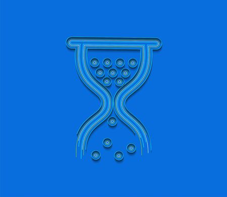 Hourglass mouse symbol with Abstract flat colorful line pattern vector illustration.のイラスト素材