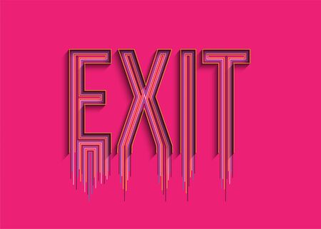 Exit Calligraphic Line art Text Poster vector illustration Design.のイラスト素材
