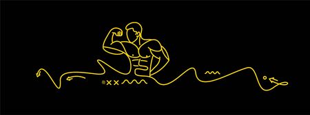 Bodybuilding Sport and activity Line Art drawing, Vector Illustrationのイラスト素材