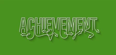 Achievement Calligraphic line art Text shopping poster vector illustration Design.のイラスト素材