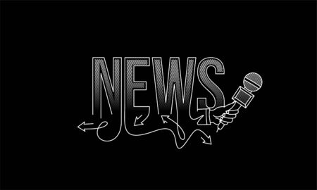 News Calligraphic line art Text shopping poster vector illustration Design.のイラスト素材