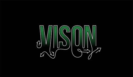 Vision Calligraphic line art Text banner poster vector illustration Design.