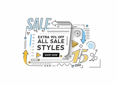 Flash Sale Discount Banner Template Promotion Big sale special offer. end of season special offer banner. vector illustration.のイラスト素材