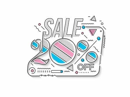 20% OFF Flash Sale Discount Banner Template Promotion Big sale special offer. end of season special offer banner. vector illustration.のイラスト素材