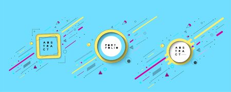 Abstract banner with Portfolio Calligraphic line art text poster with space of your text, vector illustration Design.のイラスト素材