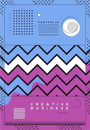 Abstract banner with Portfolio Calligraphic line art text poster with space of your text, vector illustration Design.のイラスト素材