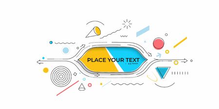 Abstract banner with Portfolio Calligraphic line art text poster with space of your text, vector illustration Design.のイラスト素材