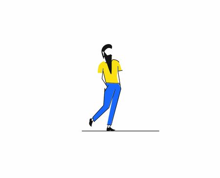 Handsome guy in stylish clothes. Hipster. Vector illustration. のイラスト素材