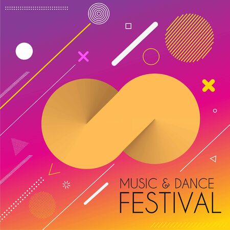 Music dance party festival banner, flyer, magazine cover & poster template, vector illustration.のイラスト素材