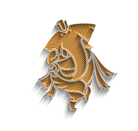 Hindu God Ganesha - elephant. Vector hand drawn illustration.のイラスト素材