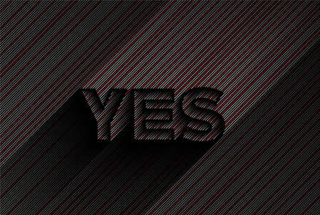 Oh Yes Calligraphic 3d Style Text Vector illustration Design.のイラスト素材