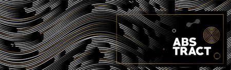 Abstract wave line art text poster, vector illustration Design.のイラスト素材