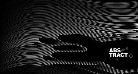 Abstract wave line art text poster, vector illustration Design.のイラスト素材