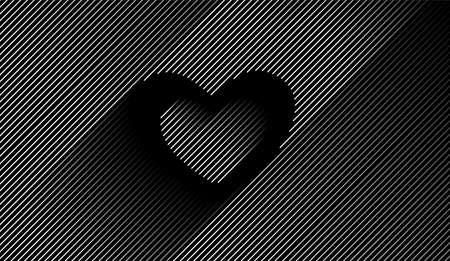 Abstract valentines day hearts vector line art design.のイラスト素材