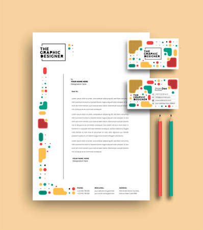 Business letterhead with business card templates design, Vector illustration.のイラスト素材