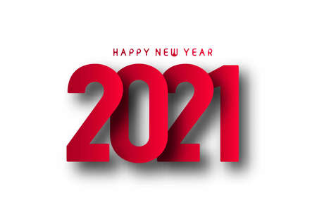 Happy New Year 2021 Text Typography Design Banner Poster, Vector illustration.