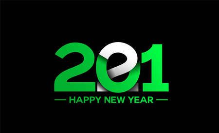 Happy New Year 2021 Text Typography Design Banner Poster, Vector illustration.