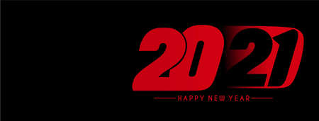 Abstract Happy New Year 2021 Text Typography Design Patter, Vector illustration.