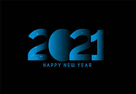 Abstract Happy New Year 2021 Text Typography Design Patter, Vector illustration.のイラスト素材